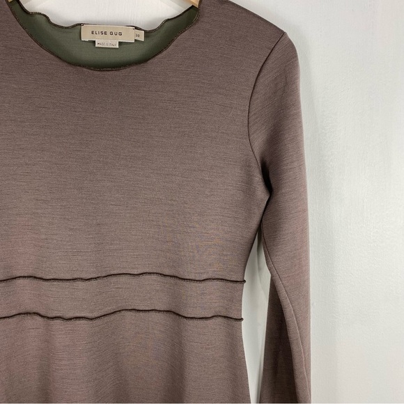 Elise Gug Wool Blend Essential Classic Long Sleeve Slip Pullover Mini Dress 38 - Picture 2 of 5